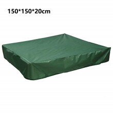 (Green) 150x150x20cm 210D Oxford Cloth Sandpit Cover Square Pool Cover with Drawstring Sandbox Cover