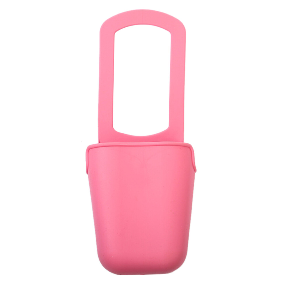(Pink) Multi-Purpose Stroller Bicycle Wheelchair Cup Holder Tpr Foldable Drink Bottle Holder Pink