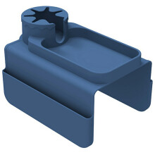 (Dark Blue) Silicone Sofa Cup Holder Armrest Tray Multifunction Couch Drink Rack with Side Pockets