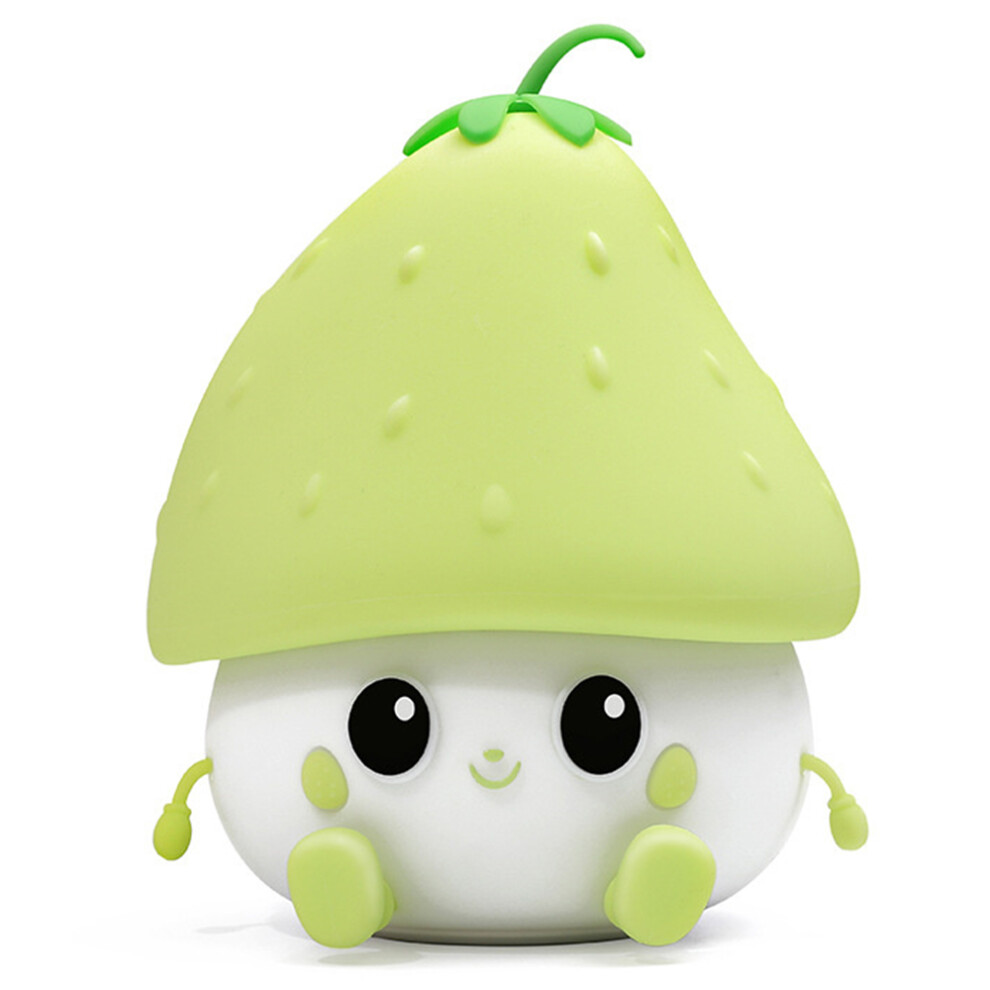 (Green) Strawberry Night Light USB Rechargeable Nursery Lamp 2 Brightness Dimmable Squishy Night Light for Bedroom-image-OPC-PJS66GK-NEW