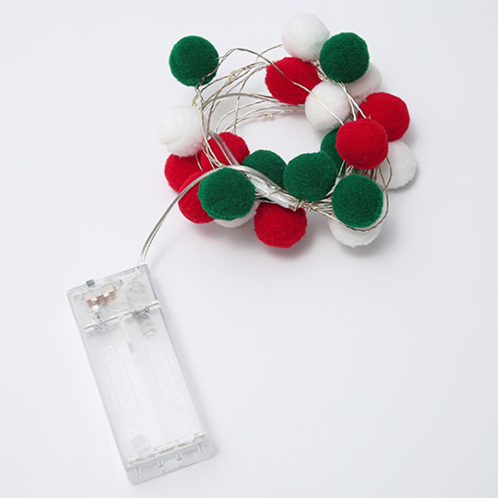 (D) 2m 20 LED Cotton Ball String Light Fairy Lights Battery Powered Festival Party Decor-image-OPC-PJS5ZGG-NEW