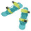 1 Pair Mini Ski Skates Green Nylon Portable 8
