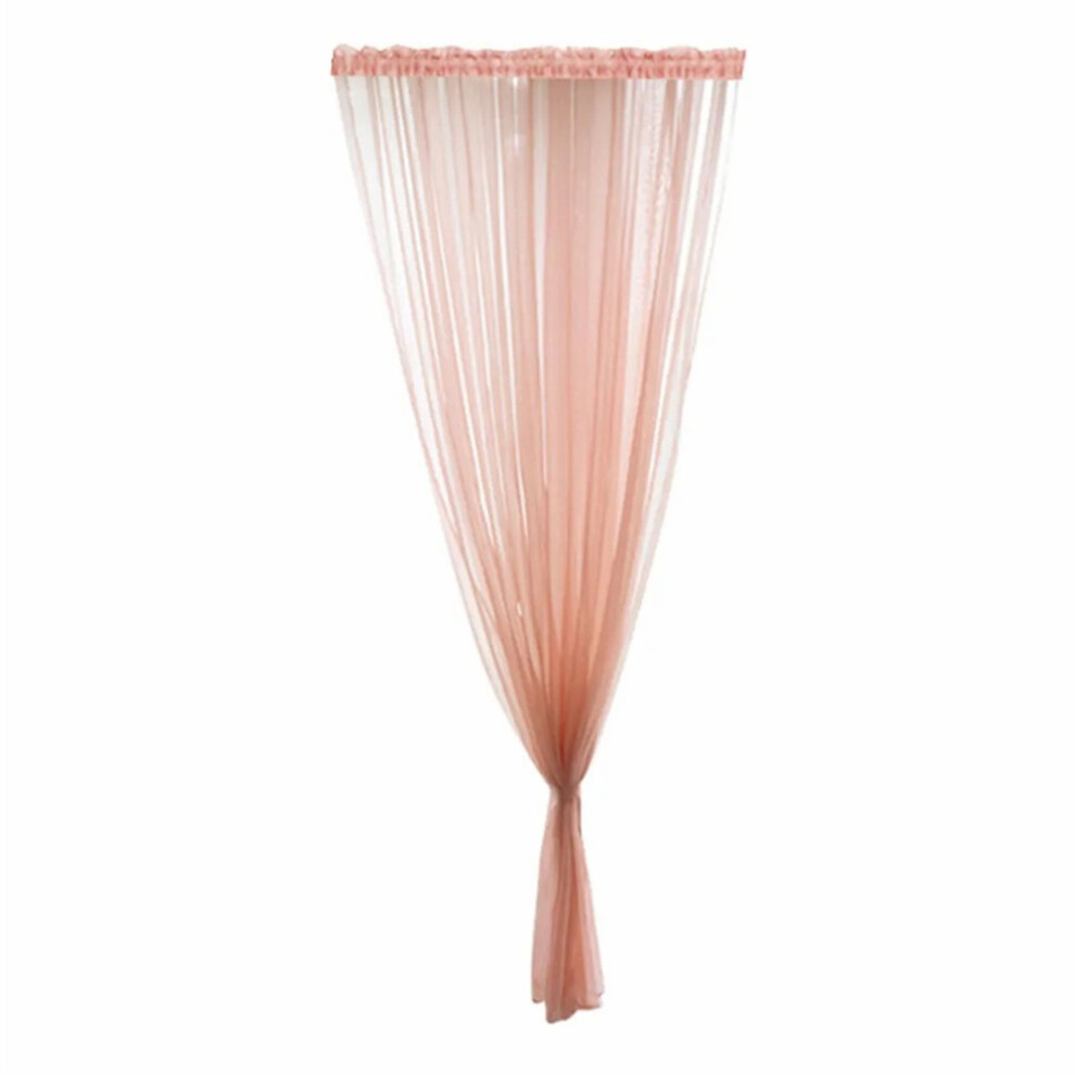 (Pink) Polyester Solid Color Sheer Curtain for Bedroom and Living Room,1x2m-image-OPC-PJS6768-NEW
