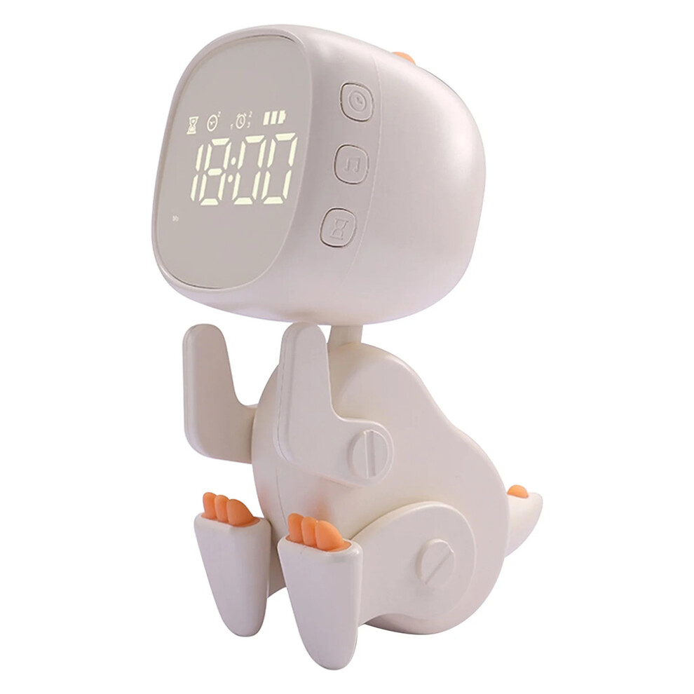 () Dinosaur Kids Alarm Clock Bedside Clock With Night Digital Display Children Sleep Trainer White/Light