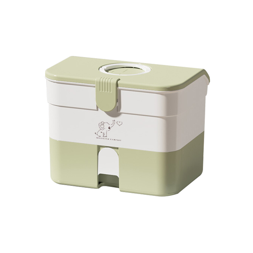 Green (Green) Dual-Layer Pill Organizer Pp+Abs Pill Box Medicine Organizer Case Holder For Home