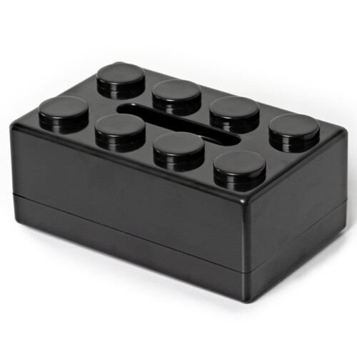 (Black) Creative Building Block Tissue Box Waterproof ABS Wall Mounted Paper Holder