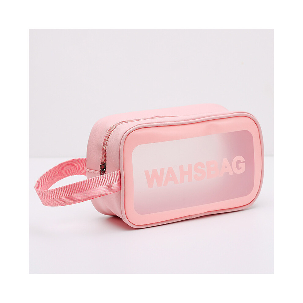 (Pink) Cosmetics Bag PVC+TPU Toiletry Bag Travel Bag Waterproof Tote Bag for Travel Hiking Trip Camping Gym,Size: M-image-OPC-PJS697G-NEW