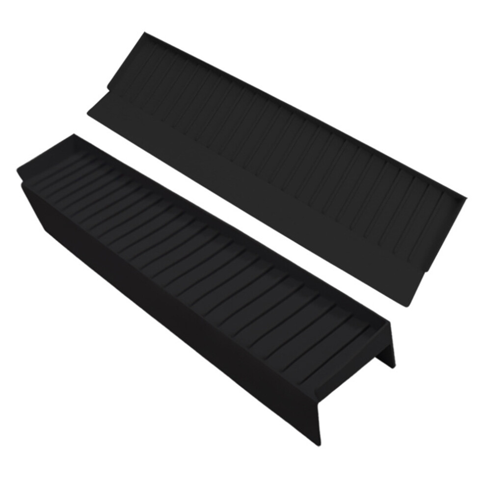 (Black) Kitchen Bathtub Sink Edge Silicone Water Baffle Cuttable Prevent Splashing Water Barrier 6914273952673