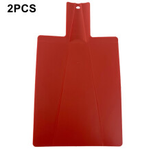 (Red) 2Pcs Foldable Cutting Board PP Shovel Shape Non-slip Chopping Board (BPA Free,No FDA)