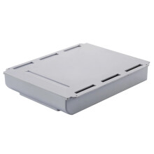 (Grey) Under Desk Drawer Organizer Hidden Self-Adhesive Space Saving ABS Storage Box Size XL