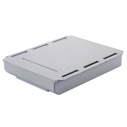 (Grey) Under Desk Drawer Organizer Hidden Self-Adhesive Space Saving ABS Storage Box Size XL
