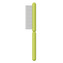 (Type A/Green) AIWO Pet Comb Stainless Steel Coarse Teeth Cat Dog Grooming Comb Tool for Removing Matted Fur,Knots and Tangles