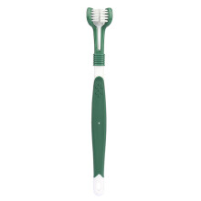 (Olive Green) HISTOTREE Pet Dog Cat 3-Head Toothbrush Plastic+Nylon Oral Care Teeth Cleaning Tool (BPA-Free,No FDA Certified)