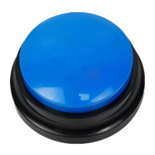 (Dark Blue) Battery Powered Voice Recording Button for Dog Communication Pet Training Buzzer Device