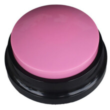 (Pink) Battery Powered Voice Recording Button for Dog Communication Pet Training Buzzer Device