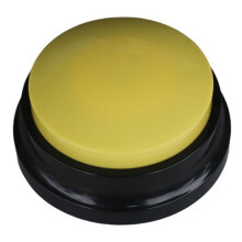 (Yellow) Battery Powered Voice Recording Button for Dog Communication Pet Training Buzzer Device