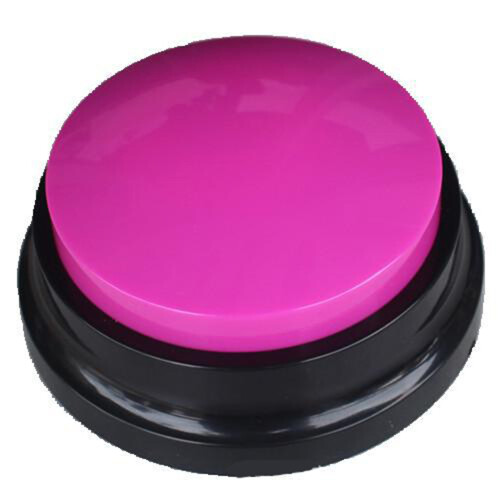 (Rose) Battery Powered Voice Recording Button for Dog Communication Pet Training Buzzer Device