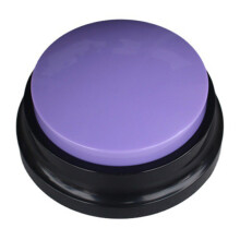 (Purple) Battery Powered Voice Recording Button for Dog Communication Pet Training Buzzer Device