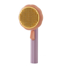 (Purple) Dog Cat Grooming Brush Pet Hair Remover Stainless Steel Needle Massage Comb