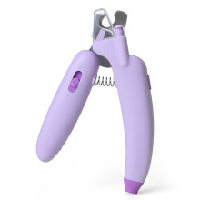(White Light/Purple) AIWO Banana Shape Pet Nail Clipper Anti-Cutting Blood Line Dog Cat Claw Trimmer with LED Light ST