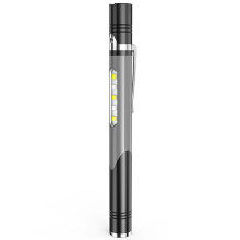 (Grey) B35 Pen Light Portable Flashlight Dual with Color Light Source for Medical Examination/Outdoor Emergency
