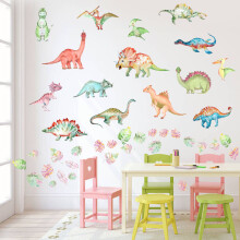 (YG014) 4Pcs/Set Cartoon Dinosaur Wall Decals Stickers for Kid's Bedroom DIY Decoration