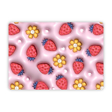(Strawberry) L Size Cartoon Summer Pet Nest Ice Pad PVC Coated Cloth+Gel Dog Cat Cushion Cooling Mat