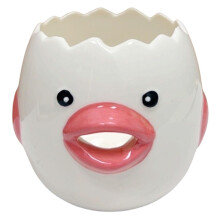 (Pink) Cartoon Egg White and Yolk Separator Ceramic Egg Divider Filter Kitchen Tool (No FDA,BPA-Free)
