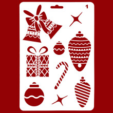 (Style 1) Christmas Cake Stencil Templates Decoration Mold Tools Coffee Decorating Molds (BPA-Free,No FDA Certificate)