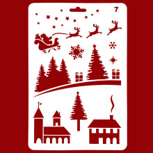(Style 7) Christmas Cake Stencil Templates Decoration Mold Tools Coffee Decorating Molds (BPA-Free,No FDA Certificate)