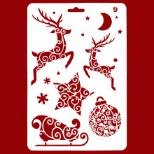 (Style 9) Christmas Cake Stencil Templates Decoration Mold Tools Coffee Decorating Molds (BPA-Free,No FDA Certificate)