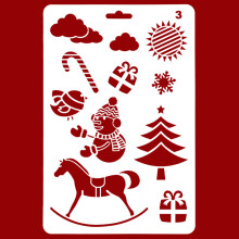 (Style 3) Christmas Cake Stencil Templates Decoration Mold Tools Coffee Decorating Molds (BPA-Free,No FDA Certificate)