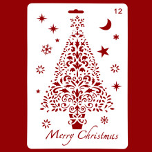(Style 12) Christmas Cake Stencil Templates Decoration Mold Tools Coffee Decorating Molds (BPA-Free,No FDA Certificate)