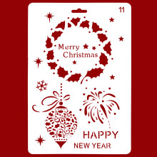 (Style 11) Christmas Cake Stencil Templates Decoration Mold Tools Coffee Decorating Molds (BPA-Free,No FDA Certificate)