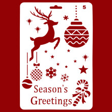 (Style 5) Christmas Cake Stencil Templates Decoration Mold Tools Coffee Decorating Molds (BPA-Free,No FDA Certificate)