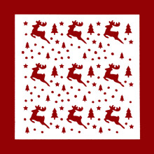 (Style 20) Christmas Fondant Cookie Spray Stencil Hollow Template Frosting Biscuits Mold Cake Decorating Tool (No FDA Certificate)