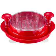 (Red) Chicken Breast Salad Shredder Suction Cup Bottom Kitchen Manual Meat Grinder (BPA Free,No FDA)