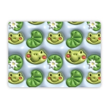 (Frog) M Size Cartoon PVC Coated Cloth+Gel Floor Pad Pet Nest Cushion Dog Cat Summer Cooling Mat