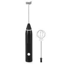 (Black) Wireless Electric Mini Egg Beater Milk Frother Coffee Drink Mixer Handheld Foam Maker (BPA Free,No FDA)
