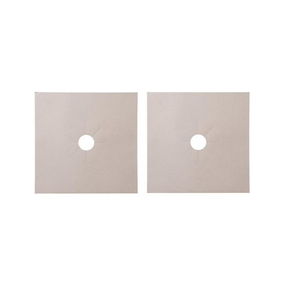 (Beige) 2Pcs Fiberglass Cloth Oil-Proof Covers Stove Burner Gas Stove Burner Liners Non-Stick Gas Range Protectors Mats 6914273962085