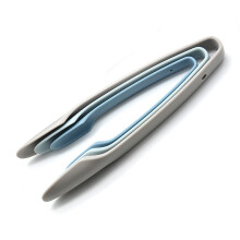 (Blue) 3Pcs/Set Food Tongs PP Salad Bacon Steak Clamp Food Bread Clip (BPA Free,No FDA Certificate)