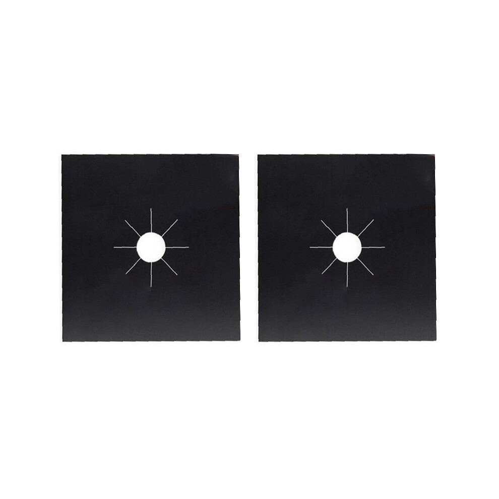 (Black) 2PCS Fiberglass Cloth Oil-proof Covers Stove Burner Gas Stove Burner Liners Non-Stick Gas Range Protectors Mats-image-OPC-PJS6CGT-NEW