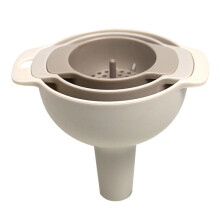(Grey) 4Pcs/Set Plastic Oil Water Spices Wine Flask Filter Funnel Strainer Kitchen Tool (BPA Free,No FDA Certificate)
