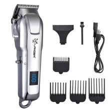 (Silver) LANGBA Digital Display Cat Dog Clipper Electric Pet Trimmer Dog Grooming Clippers with 4 Limit Combs