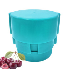(Blue) Portable Cherry Pitter Plastic Cherry Core Remover with 6 Individual Holes Cherry Corer Seed Remover Tool