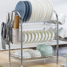 (F) 3 Tiers Kitchen Dish Rack Multifunctional Drainer for Bowls Plates Cups Organizer Shelf