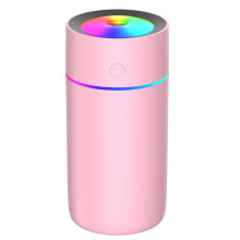(Pink) L05 Colorful Atmosphere Light Car Humidifier Air Purification Multi-function Mini Humidifier USB Powered