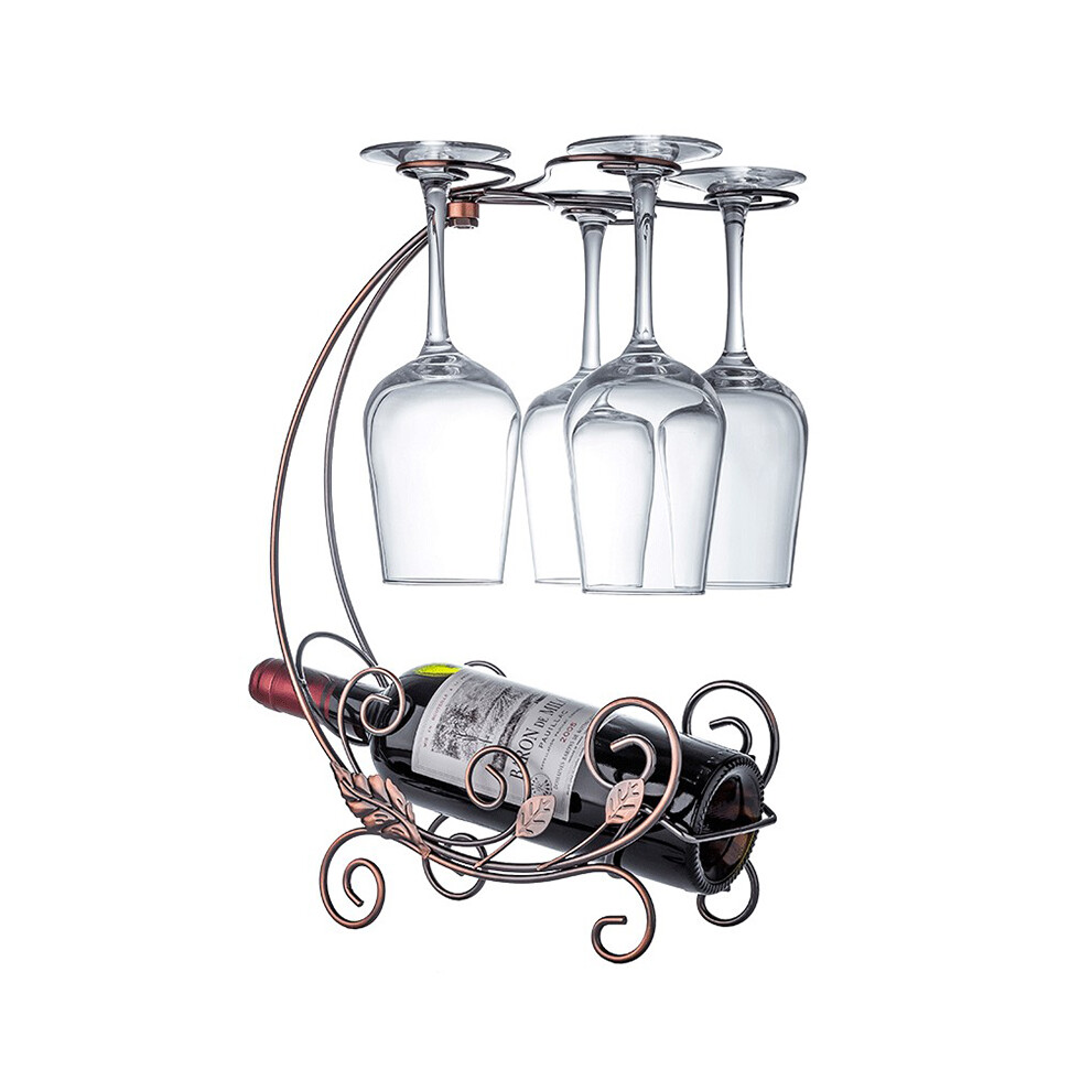 (Bronze) 002A013-4 Red Wine Display Rack Wine Bottle 4-Cup Holder Home Decoration-image-OPC-PJS6F5D-NEW
