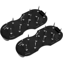 (Black) 1 Pair Lawn Aerator Spikes Shoes Adjustable Straps Garden Lawn Soil Loosening Shoes
