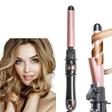 (A) Rotating Curling Iron Professional Automatic Wave Hair Curling Wand Fast Heating Hair Curler